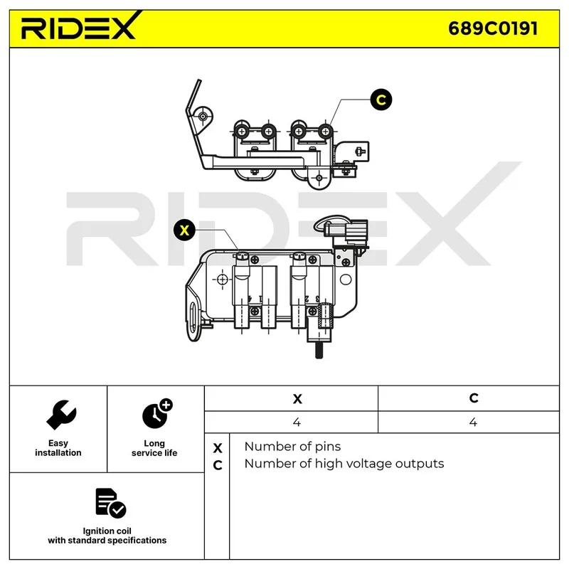 Tändspole RIDEX 689C0191