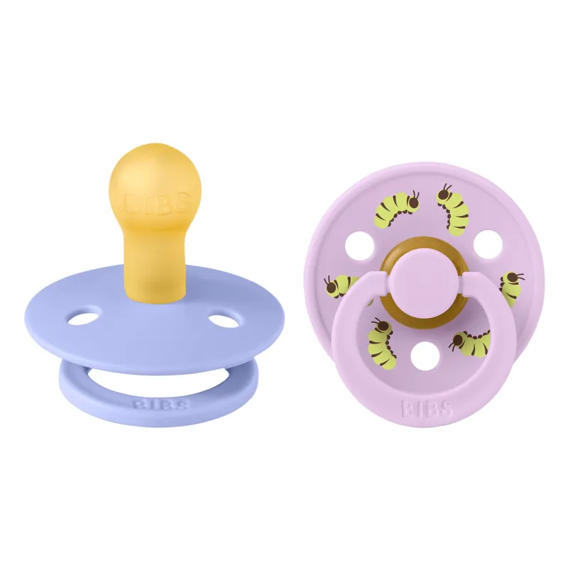 BIBS Studio Colour Napp Caterpillar Mix 2-Pack Latex Stl 2 Rund, Hush/Violet Sky