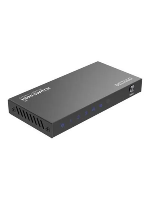 Deltaco - video/audio switch - 3 inputs to 1 output 8K@60Hz with remote - 4 ports