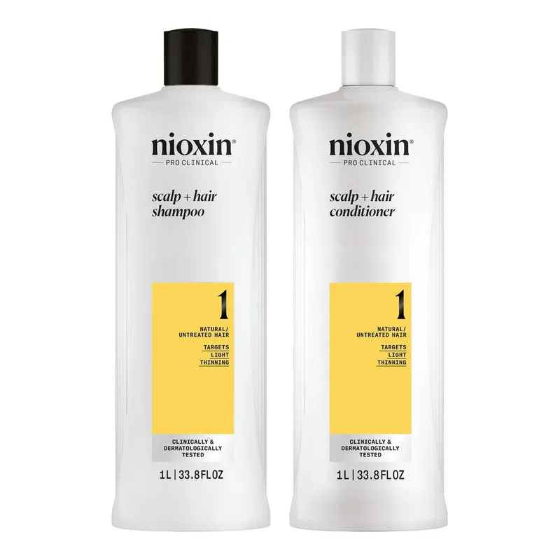Nioxin System 1 Shampoo & Treatment Set 1000ml Shampoo & 100ml Serum – 1100 ml