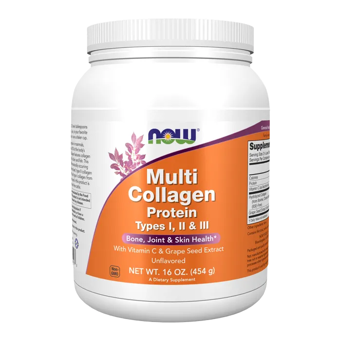 NOW - Multi Collagen Protein, Typer I, II & III, Pulver