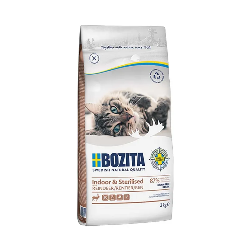 Bozita Indoor & Sterilised Grain Free Reindeer Torrfoder till Katt (#2210)