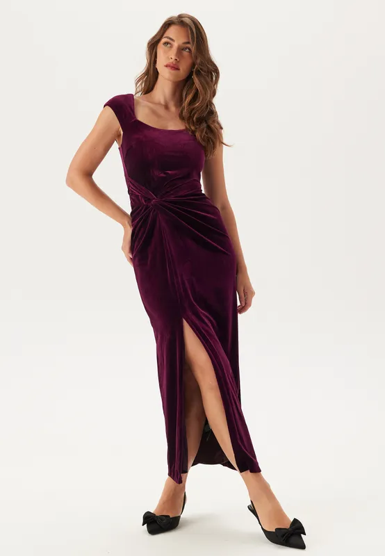 Lara Cap Sleeve Velvet Gown (#5282)