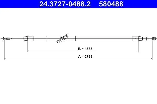 Handbromsvajer ATE 24.3727-0488.2