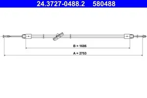 Handbromsvajer ATE 24.3727-0488.2