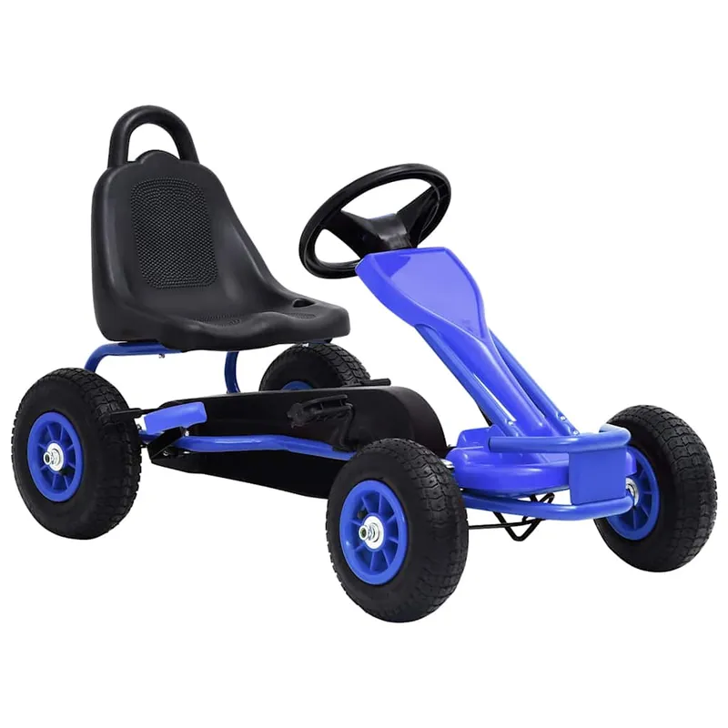 Pedal-GoCart med Pneumatiska Däck Blå