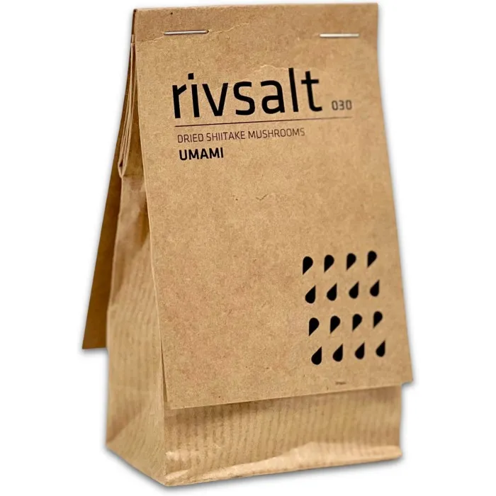 Rivsalt 030 UMAMI – Torkad Shiitakesvamp – Papperspåse