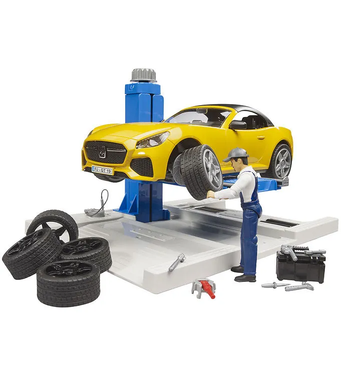 Bruder Leksaksset - bworld - Bilverkstad m. Roadster - 62112