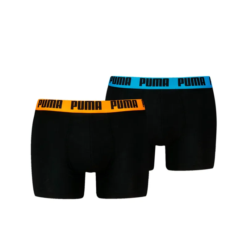 Puma Kalsonger 2P Men Everyday Basic Boxer Svart/Orange bomull Medium Herr
