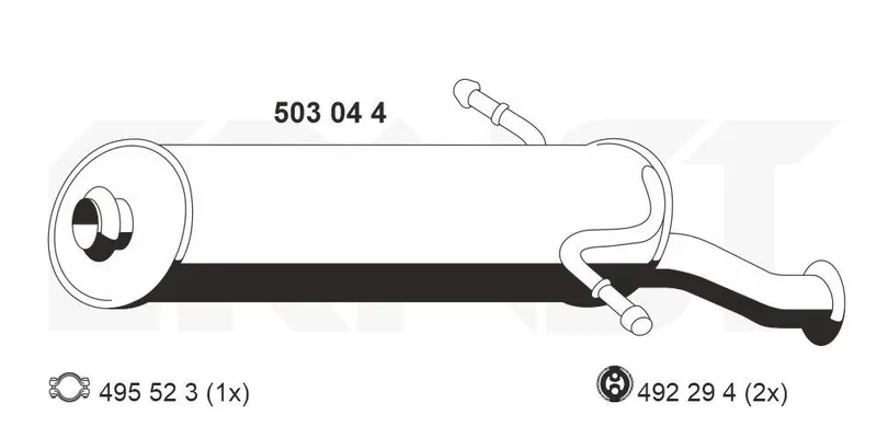 Bakre ljuddämpare ERNST 503044