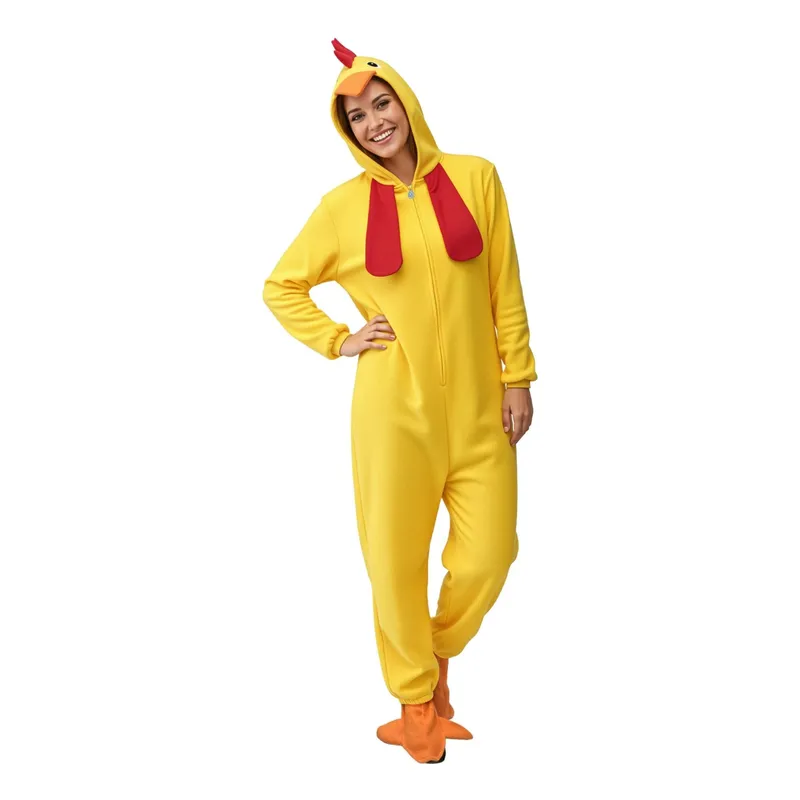 Kyckling Jumpsuit Maskeraddräkt – Small/Medium