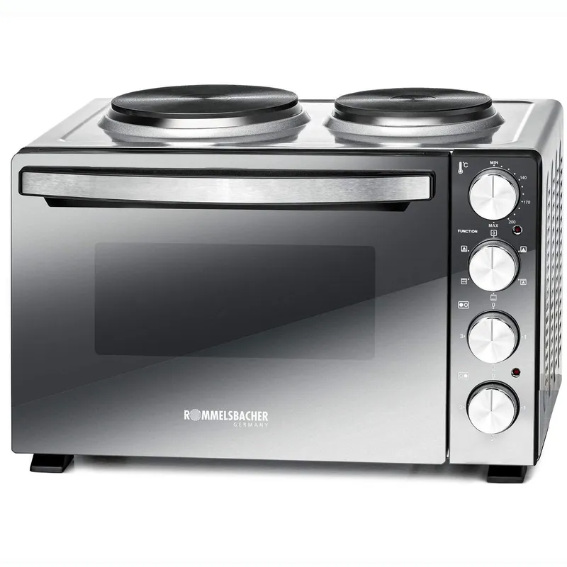 Miniugn med kokplattor, 30L, 3250W, Spegelglas