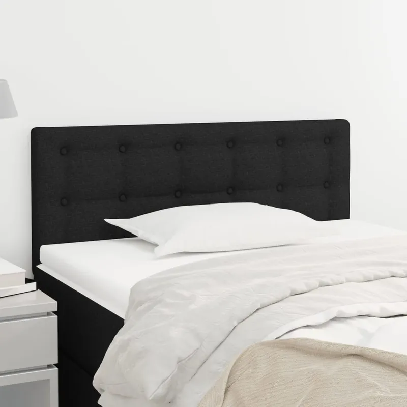 vidaXL Sänggavel svart 80x5x78/88 cm tyg (#2422)