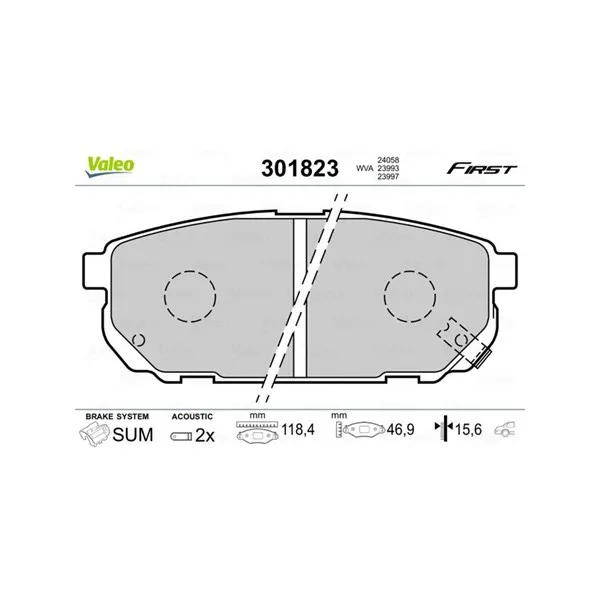 Bromsbelägg VALEO 301823