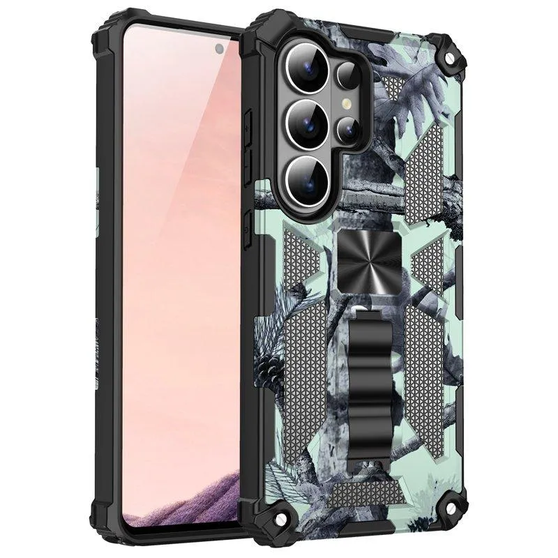 Mobilskal för Samsung Galaxy S26 Ultra Kickstand PC + TPU – Ljusgrön