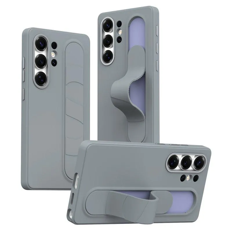 Mobilskal för Samsung Galaxy S26 Ultra Kickstand PC + Silikon – Grå