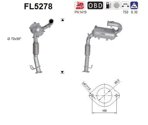 Partikelfilter (DPF) AS FL5278