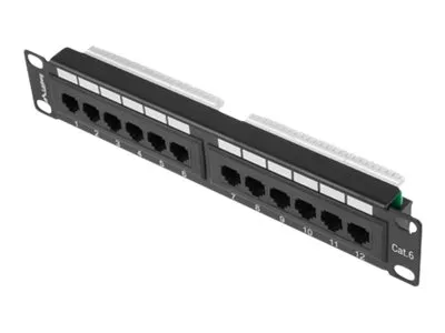 Lanberg PPU6-9012-B 12-Port Patch Panel 1U 10″ Cat.6 UTP Black