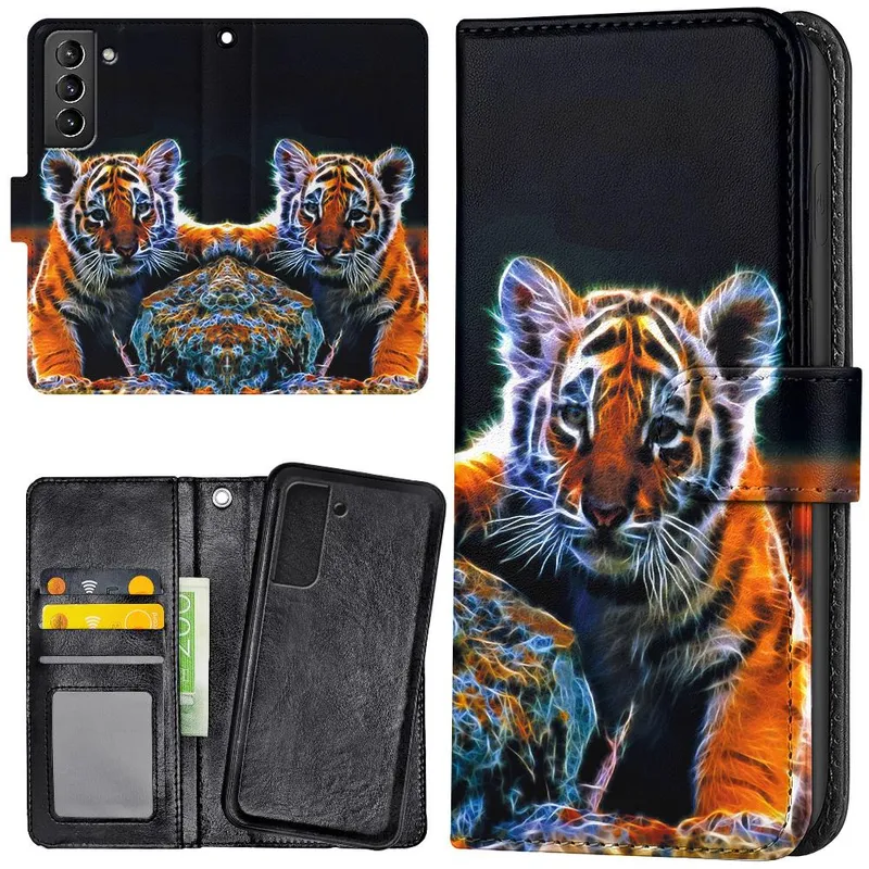 Samsung Galaxy S22 – Plånboksfodral/Skal Tigerunge