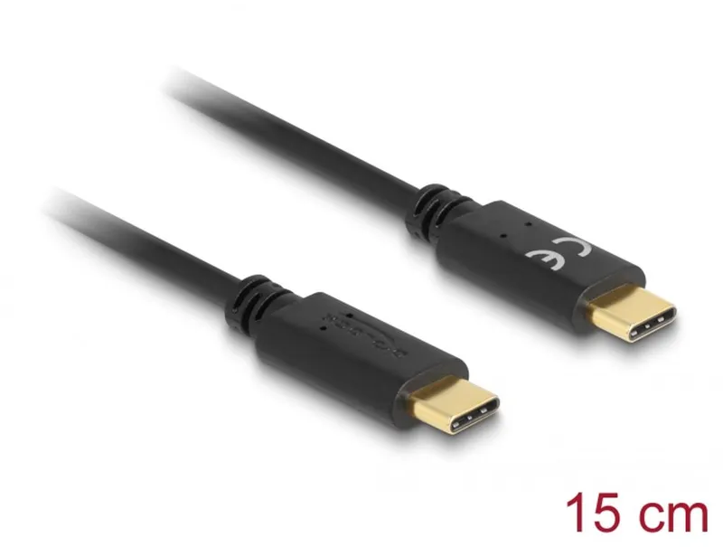 Delock USB-C laddningskabel 5A PD, 15cm – Vit