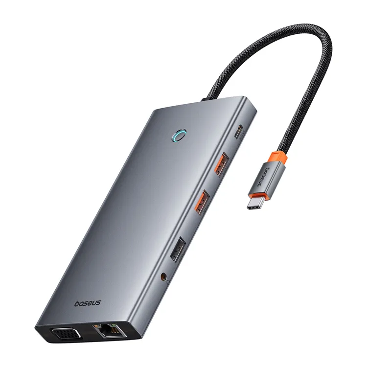 Baseus PortalJoy 13-in-1 Hub USB-C to HDMI+DP+VGA+C+USB+PD+RJ45+SD/TF+3.5mm (gray)