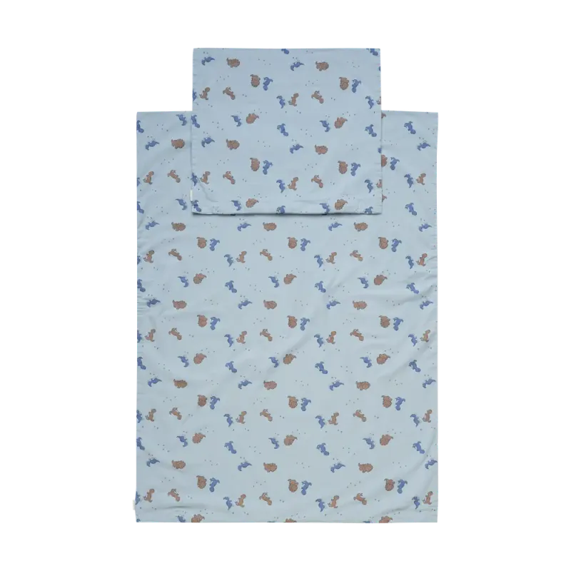 Baby sängkläder 70×80, Dino Blue fog