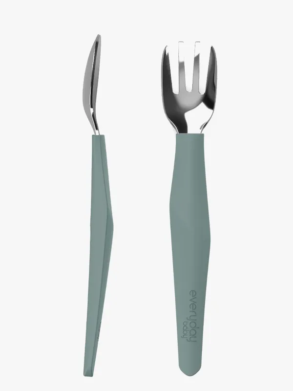Everyday Baby Bestickset Silikon 2-pack, Grön