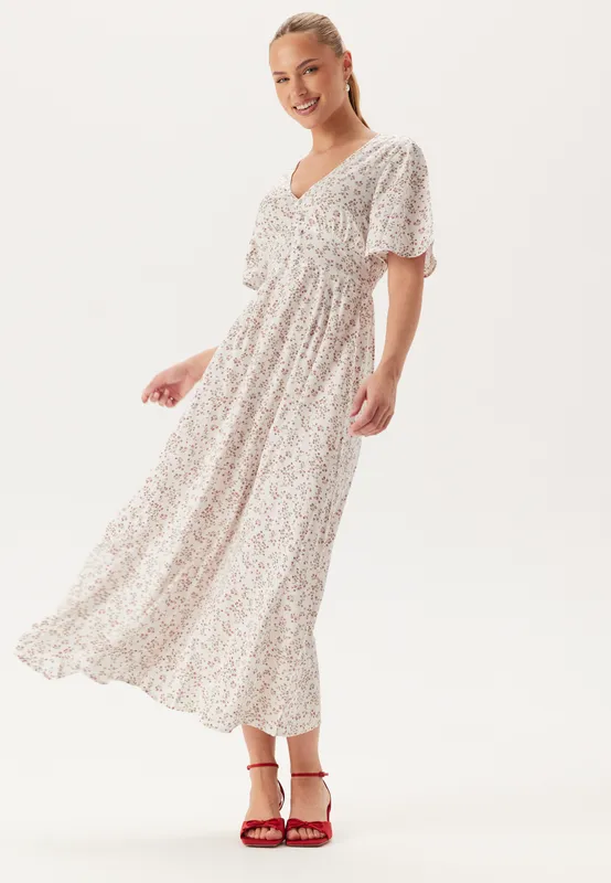 Butterfly Sleeve Viscose Maxi Dress (#7478)