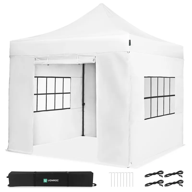 Easy-Up Partytält – 3×3 m | Set inkl. sidoväggar – Vit