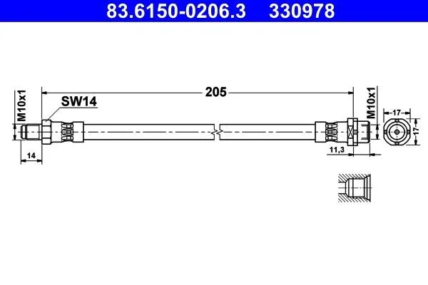 Bromsslang ATE 83.6150-0206.3