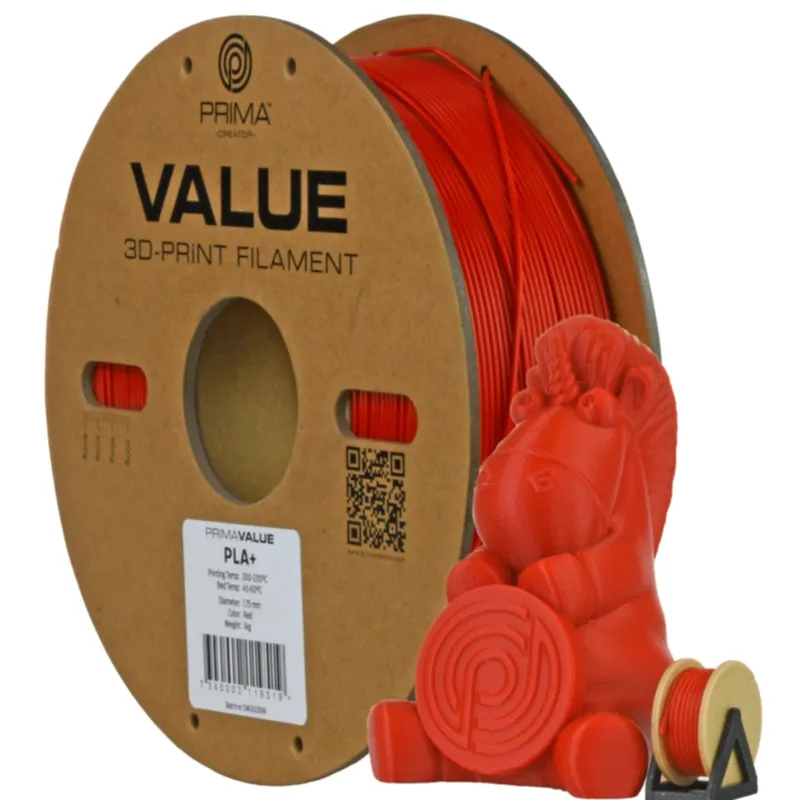 PrimaValue PLA+ – 1,75mm – 1kg – Röd