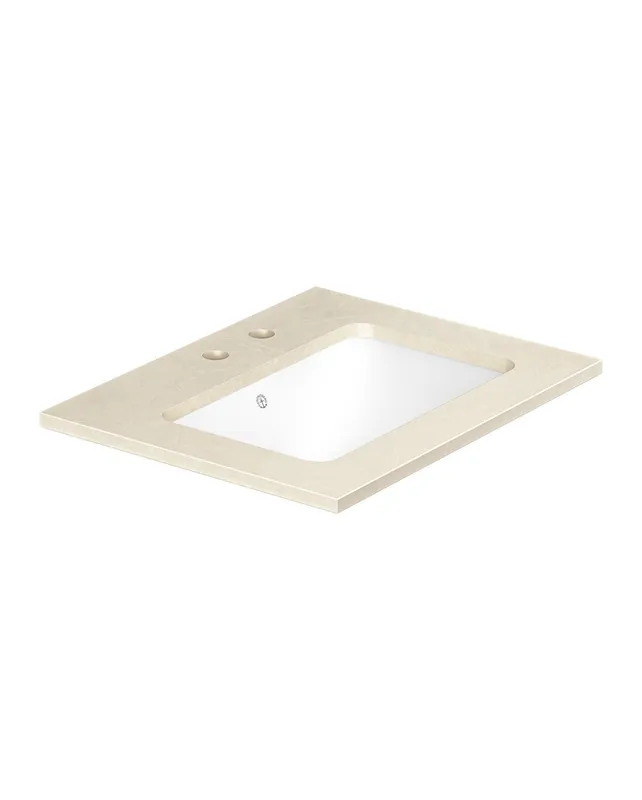 Gustavsberg Ducentic GB71DCWT60CC12 Stenbänkskiva 60 cm, beige, 1 ho, 2 blandarhål