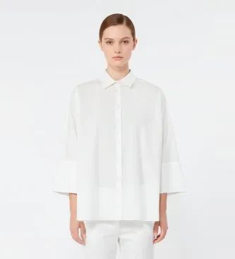 Weekend Max Mara för kvinnor. 2615111112600 Hudson skjorta vit (42), Casual, Bomull, Kort ärm