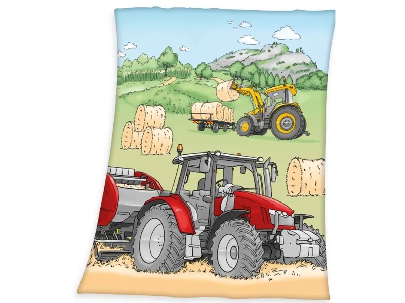 Traktor Fleecefilt - 130 x 160 cm