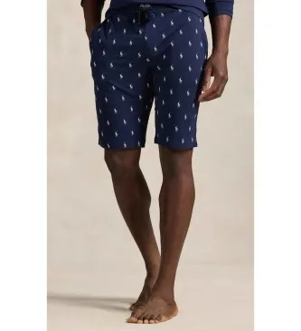 Polo Ralph Lauren för män. 714844765001 Stickade pyjamasshorts i marinblå färg (XXL), Hemkläder, Bomull, Marino