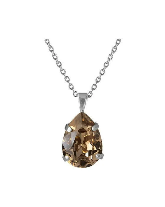 Mini Drop halsband greige rhodium