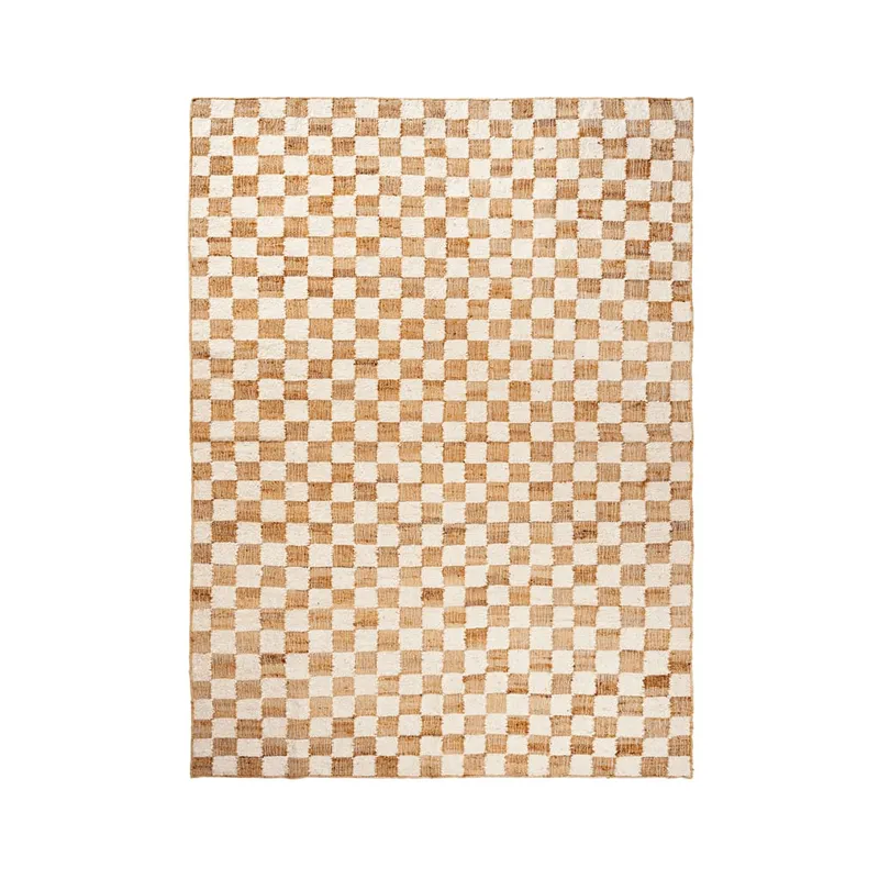 Ferm Living, Handvävd Ullmatta Check 200×300 cm Off-White