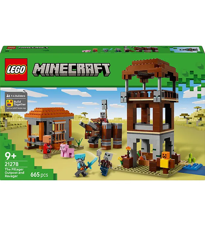 LEGO Minecraft 21278 byggsats The Pillager Outpost and Ravager, 665 st.
