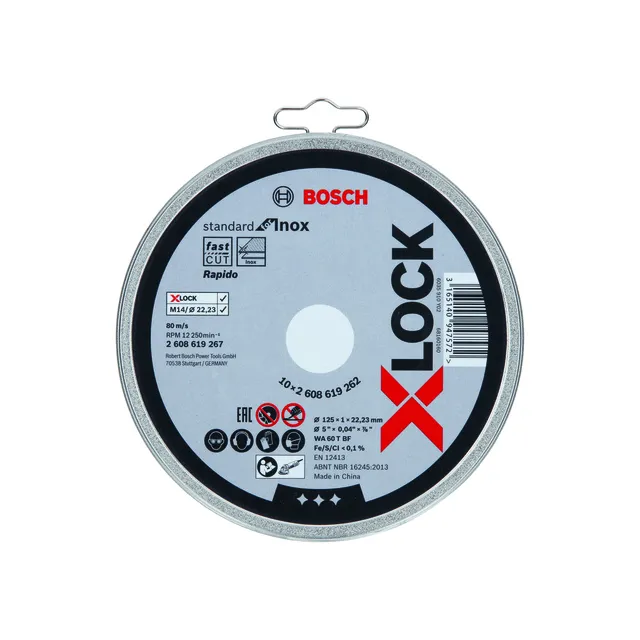 Bosch X-LOCK Standard for Inox 125 × 1 × 22,23 mm rak sågning 125 x 1 x 22.23 mm