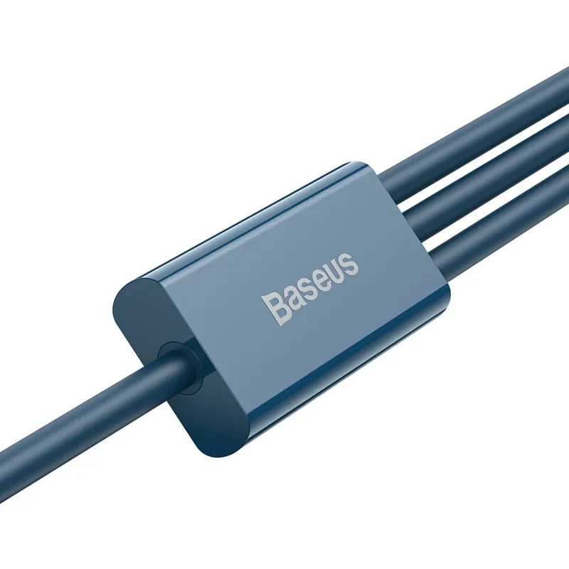Baseus Superior 3in1 USB-kabel blå - Lightning / USB-C / micro USB, 3.5 A, 1,5 m