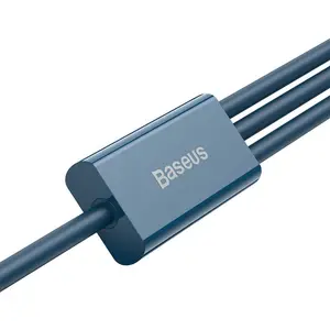 Baseus Superior 3in1 USB-kabel blå - Lightning / USB-C / micro USB, 3.5 A, 1,5 m