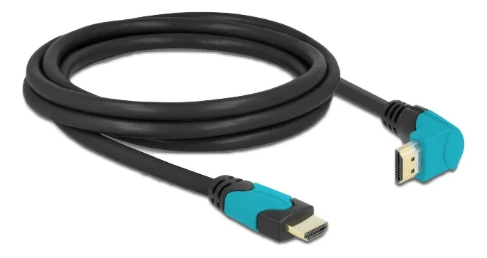 Delock High Speed HDMI cable male-male 90° down 48 Gbps 8K 60 Hz 2 m