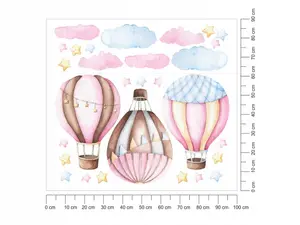 Väggdekal - Ballonger och moln