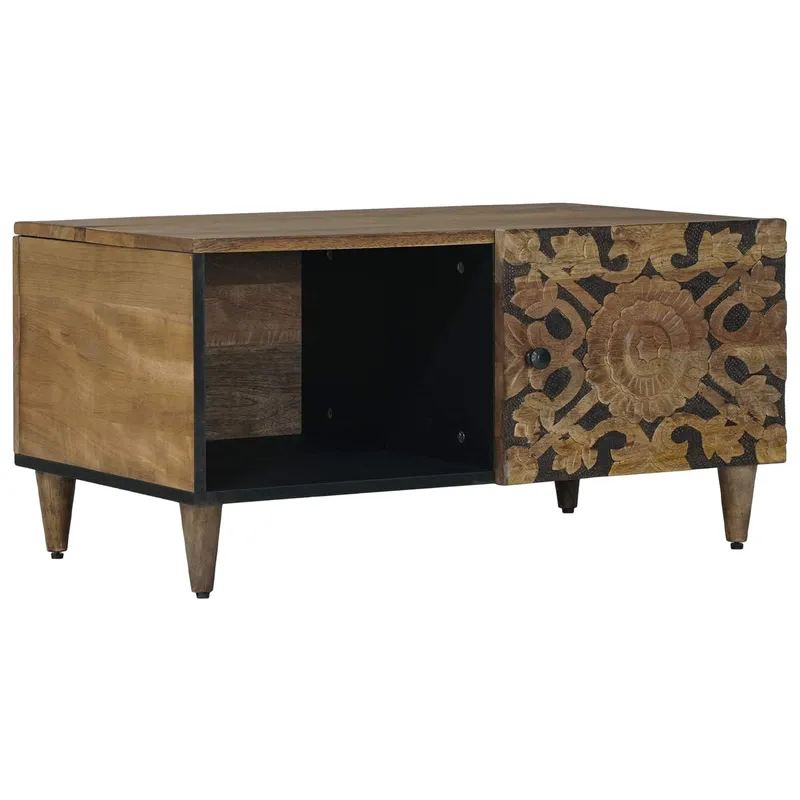 vidaXL Kaffeebord Brun 80 x 50 x 40 cm Massivt mangoträ