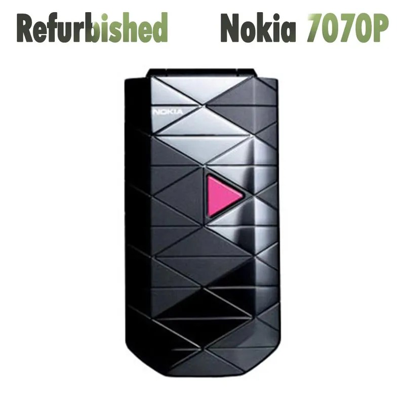 Fornyet Nokia Original Nokia 7070 Prism mobiltelefon Simple Set Svart