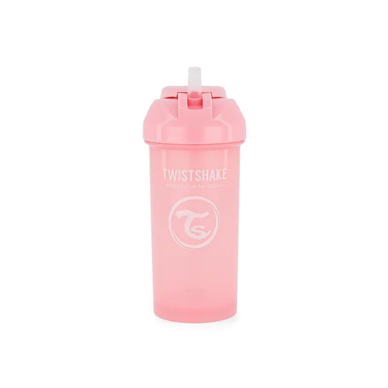 Twistshake Straw Cup 6+m Pastel Pink 360 ml
