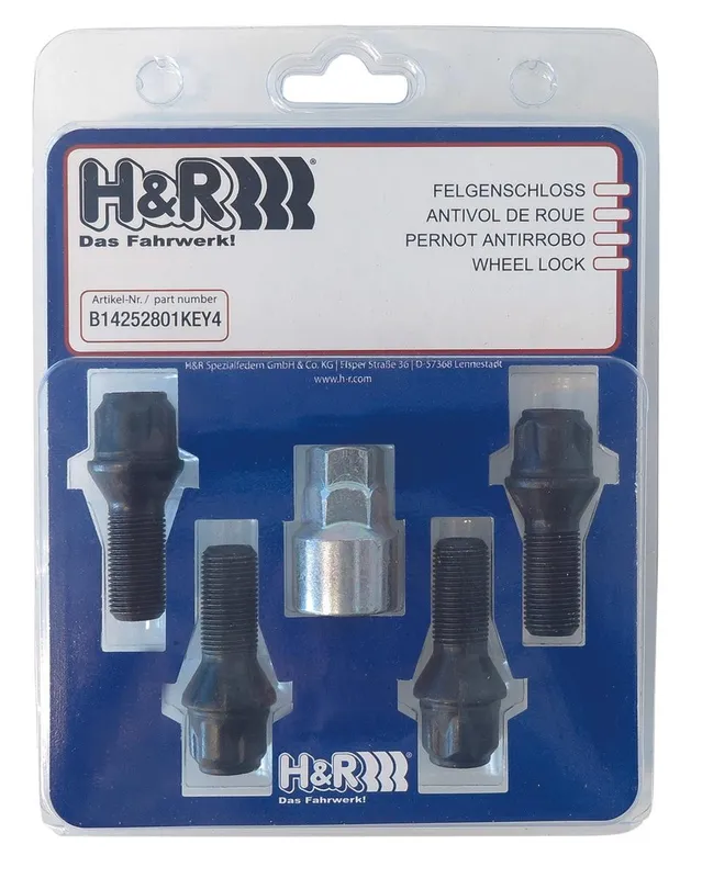 Låsbara hjulbultar H&R B14252801KEY4