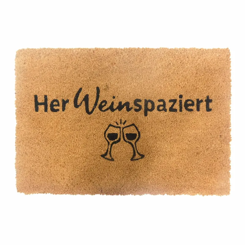 Dörrmatta i kokos med humoristiskt talesätt - 60 x 40 cm (#0793)