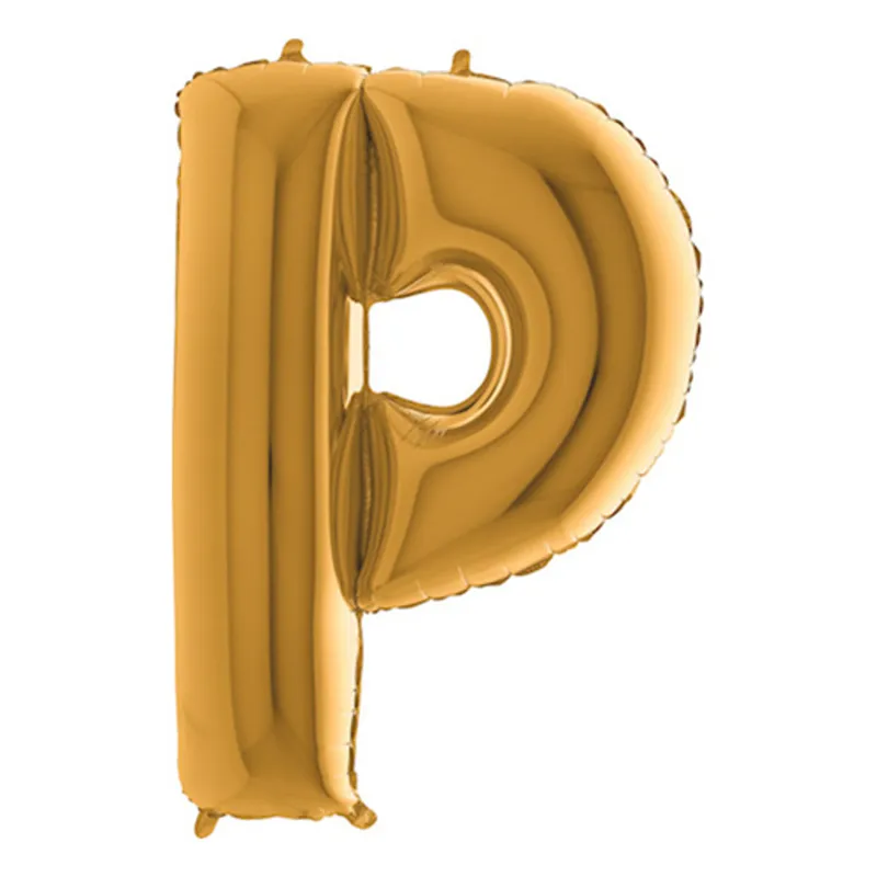 Bokstavsballong Guld Metallic – Bokstav P