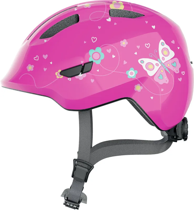 Abus Smiley 3.0, Cykelhjälm, Junior, Pink Butterfly (#2576)